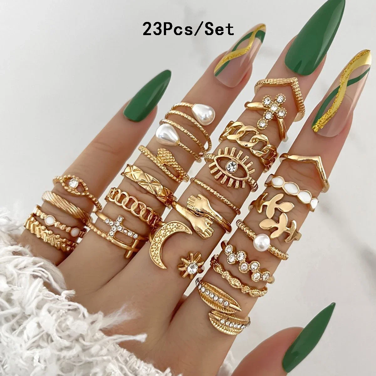 30Pcs Bohemian Geometric Knuckle Rings Set For Women Gold Silver Color Finger Ring Girls Fashion Party Jewelry Accessories - Image 17