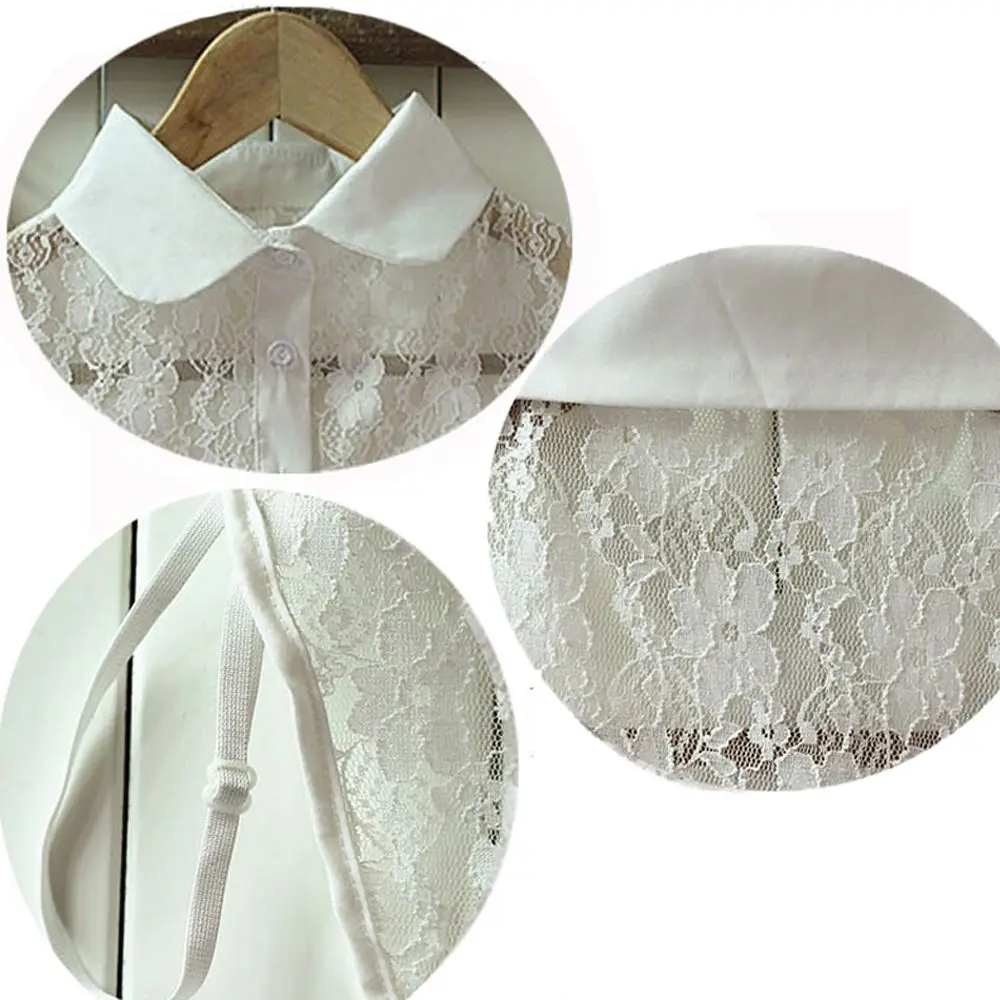 White & Black Blouse Detachable Collars False Collar Solid Shirt Lace False Collar Women Clothes Accessories - Image 3