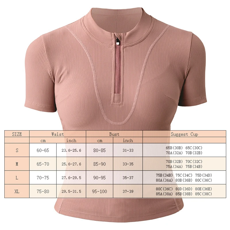 Aiithuug Women Slim Fit Gym Shirts Half Zip Workout Tops Quarter Zip Fitness Shirt Running Quicky Dry Short Sleeve Yoga Tops - Image 6