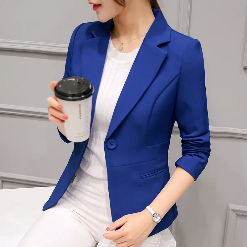 Royal Blue Suit Jacket Women's Stylish Slim Coat New Fall Women Blazer Pink, Red, White, Black Girl Tops Reefer Jackets - Image 9