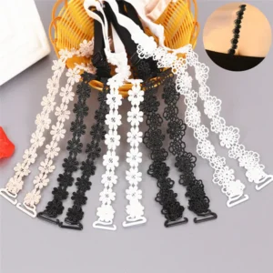 Women Elastic Bra Strap Bra Accessories Floral Lace Bra Strap Anti-slip Adjustable Belts Shoulder Strap for Bridal Wedding Party