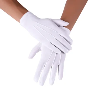 1pair Women White Formal Gloves Guard Santa Men Inspection Non-Slip Short Full Finger Driving Gloves