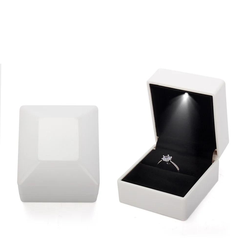 2024 Ring Box With LED Light Jewelry Diamond Ring Box Storage Wedding Ring Box Jewelry Organizer Storage Gift - Image 6