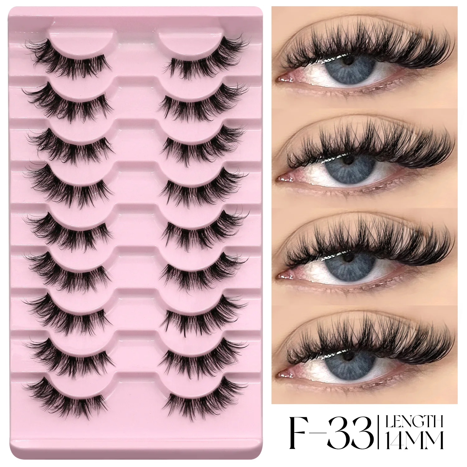 GROINNEYA Half Eyelashes Fluffy Cat Eye Lashes Style Natural Long 3D Faux Mink Lashes Winged End Eye Elongated Eyelash Extension - Image 8