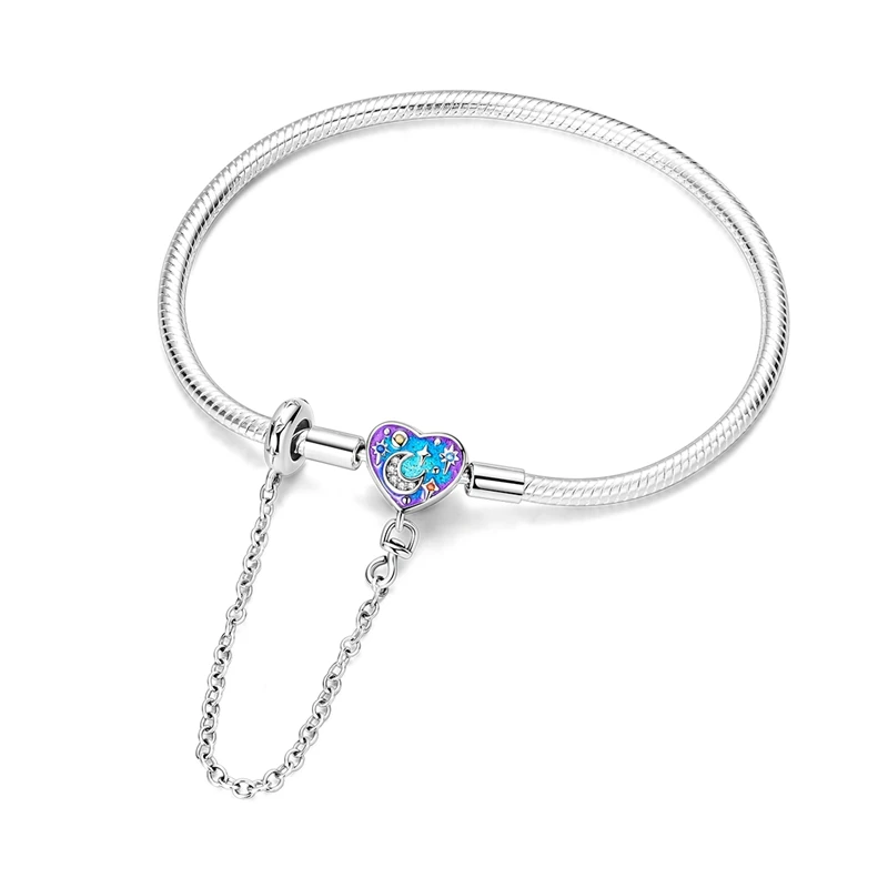 17-20CM Original 925 Sterling Silver Bracelets Clover Butterfly Cross Heart Bracelet Fit DIY Charms Beads Fashion Women Jewelry - Image 12