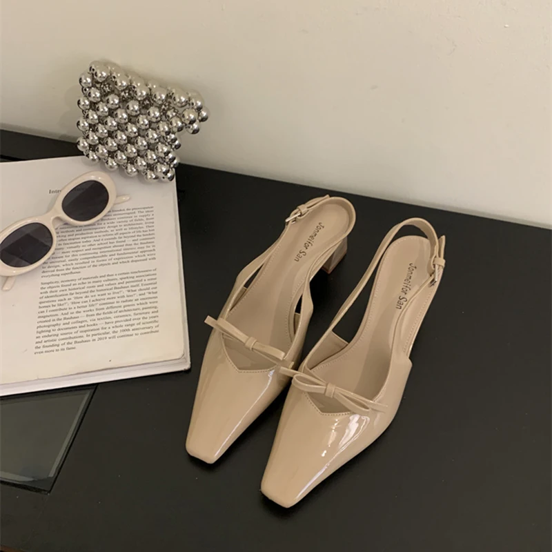 2025 Summer High Heel Women Sandals Fashion Square Toe Singbacks Pumps Stripper Party Female Sandalias - Image 7