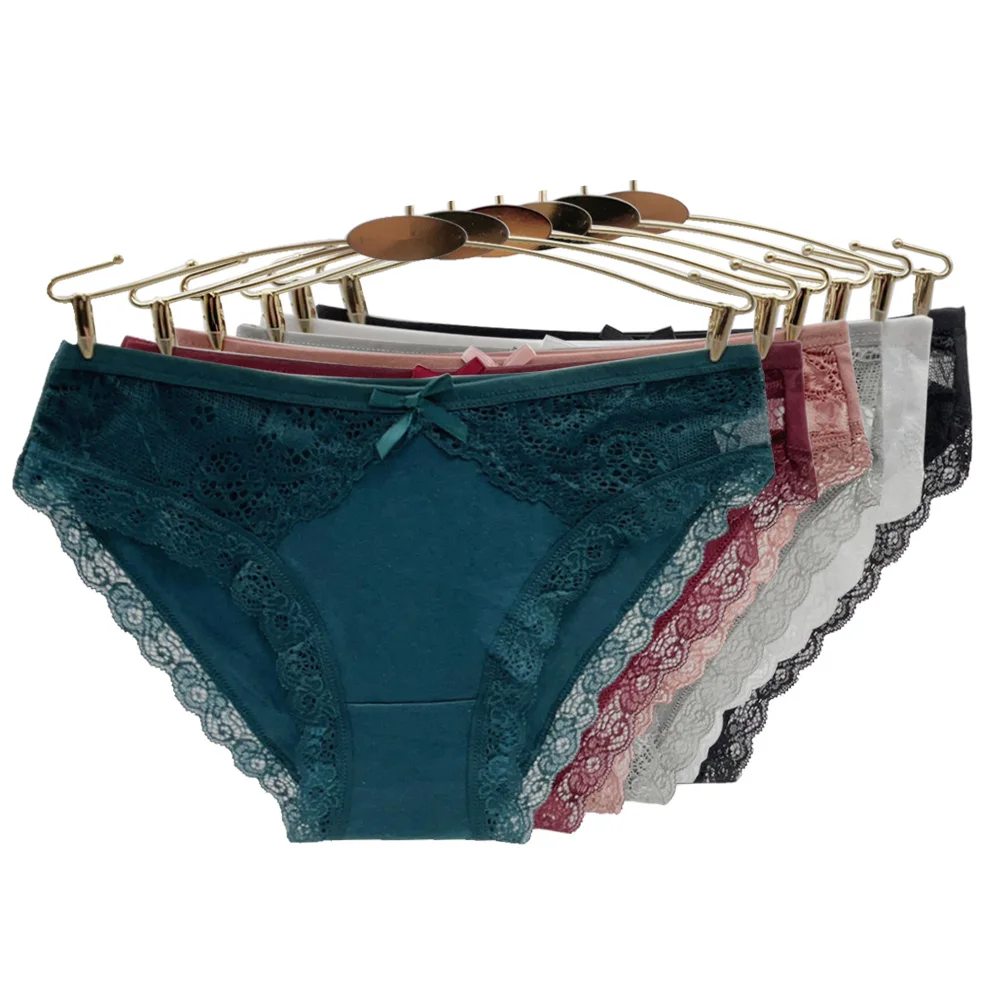 Moonflame 5 Pcs Underwear Girls Low Rise Cotton Briefs Sexy Lace Women's Panties - Image 8