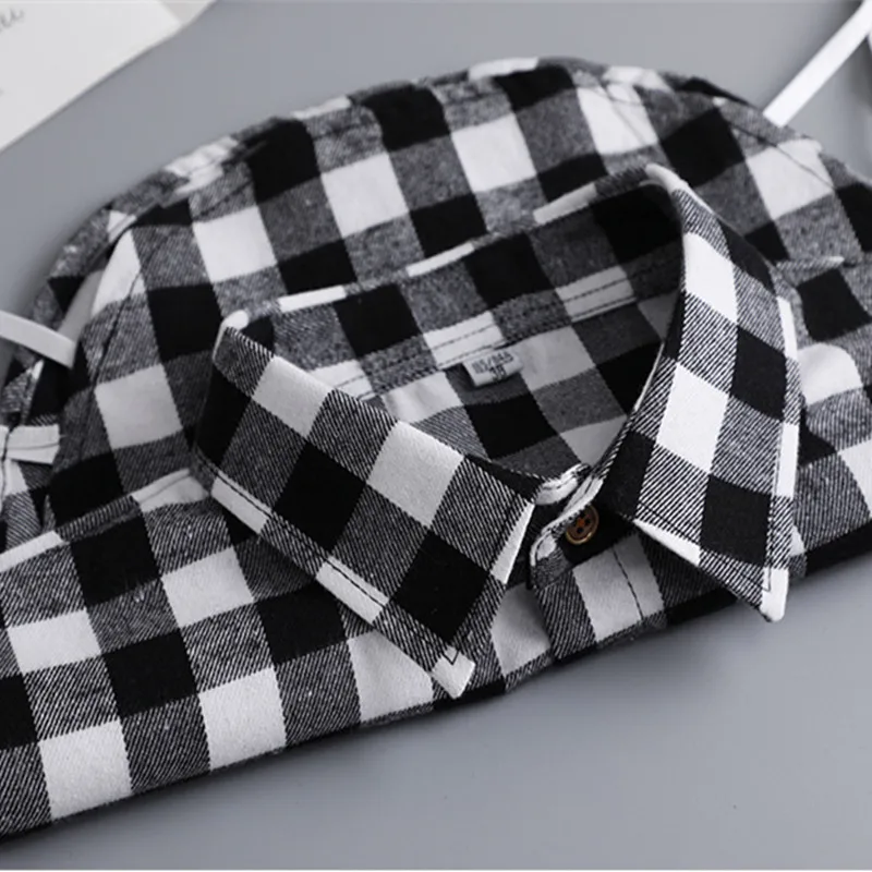 Men's Pure Cotton Plaid Shirt Pointed Collar Leisure Non Ironing Shirts Fake Collar Apparel Accessories Ties for Men - Image 6
