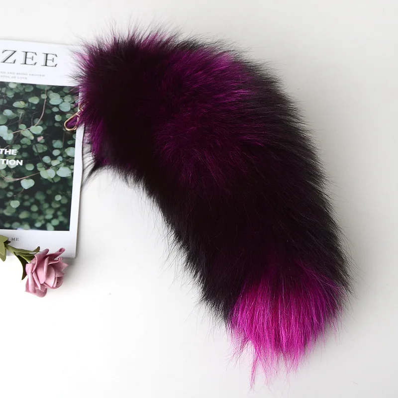 2024 New Fashion Fox Tail Keychain Wolf Tail Fur Tassel Bag Tag Black And Brown Pom Pom Charm Keyring Holder Strap Chain Gifts - Image 12