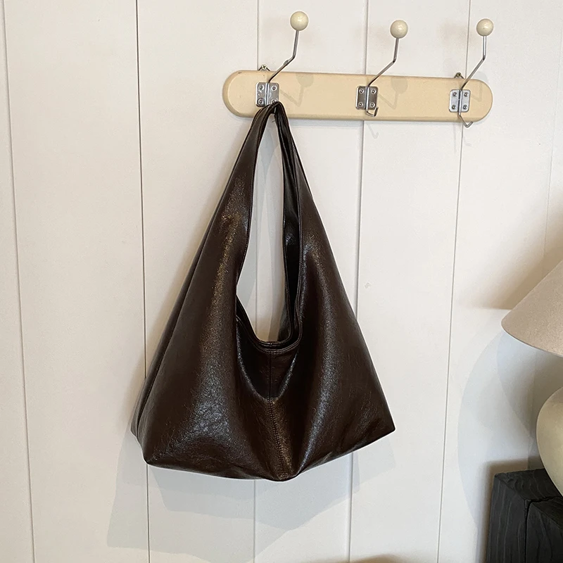 MOODS Retro Shoulder Bags For Women Soft PU Leather Pure Color Underarm Hobo Bag Big Capacity Shopper Totes 2024 Luxury Handbags - Image 11