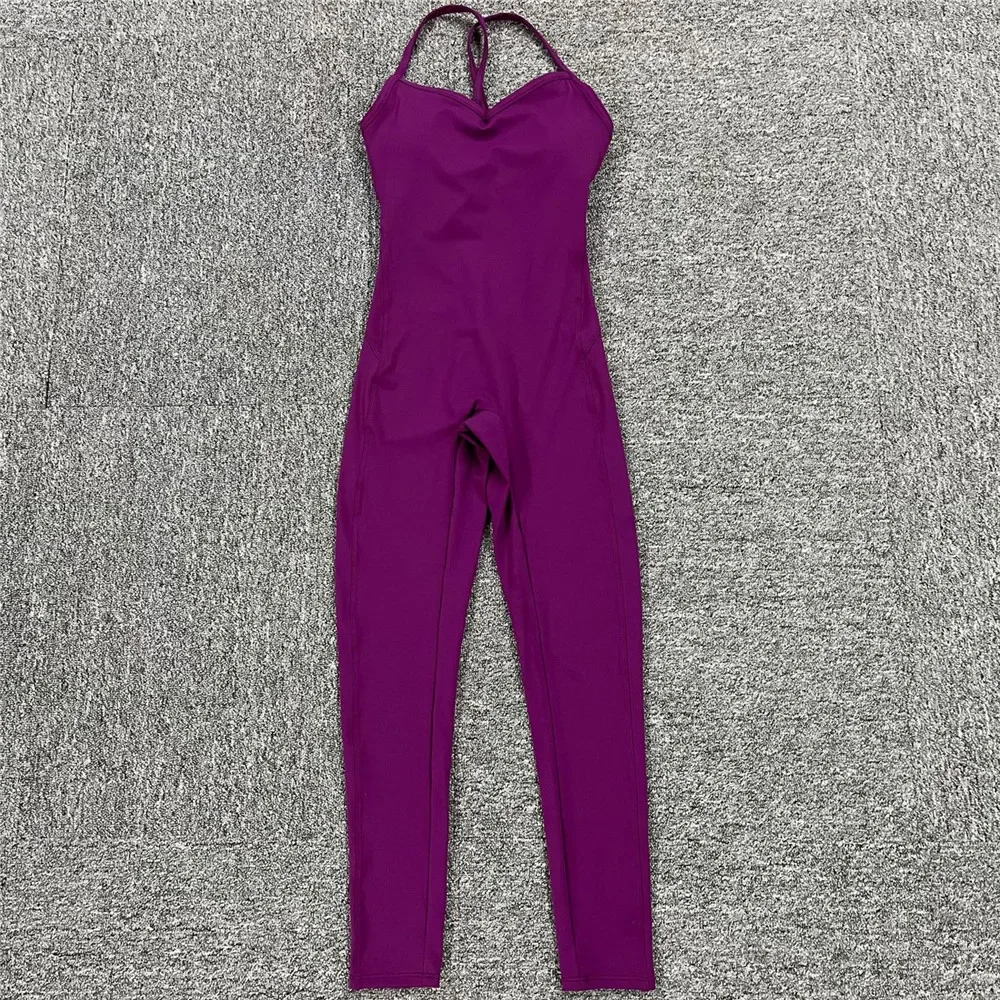 Women Athleisure Fitness Bodysuit 2025 Backless One Piece Yoga Jumpsuit Sports Gym Workout Clothes for Women Tights Active Wear - Image 18