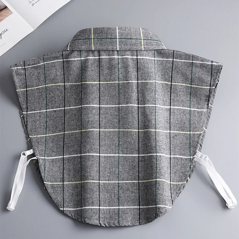 Men's Pure Cotton Plaid Shirt Pointed Collar Leisure Non Ironing Shirts Fake Collar Apparel Accessories Ties for Men - Image 5