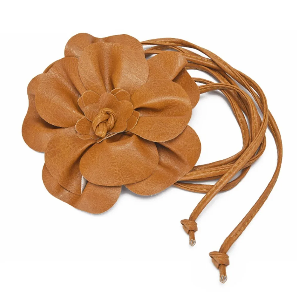 PU Leather Flower Rope Belts Luxury DIY Woven Waistband Strap Decorative Waist Braid Tie For Skirts Jeans Dress Clothes Fashion - Image 8