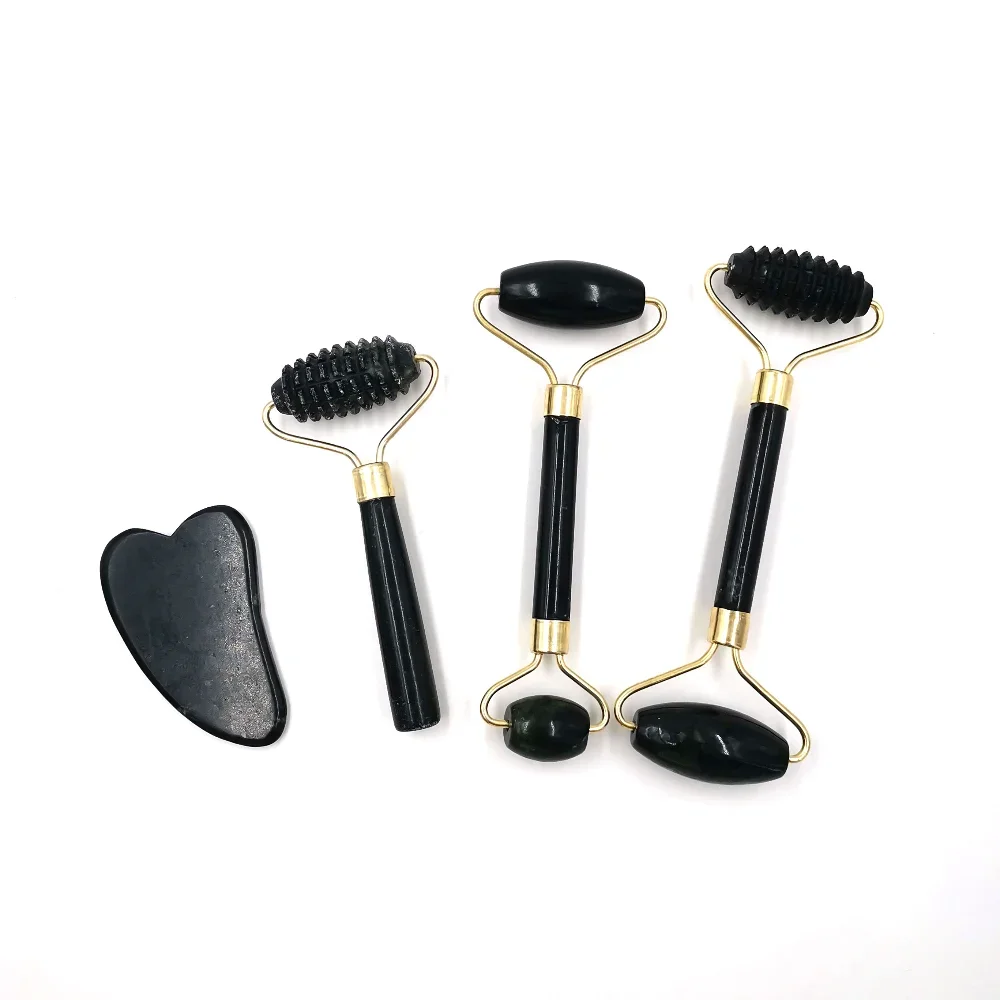 Obsidian Jade Roller Massager Gouache Scraper For Face Facial Skin Care Tools Natural Body Back Beauty Lifting Massagers Rollers - Image 3