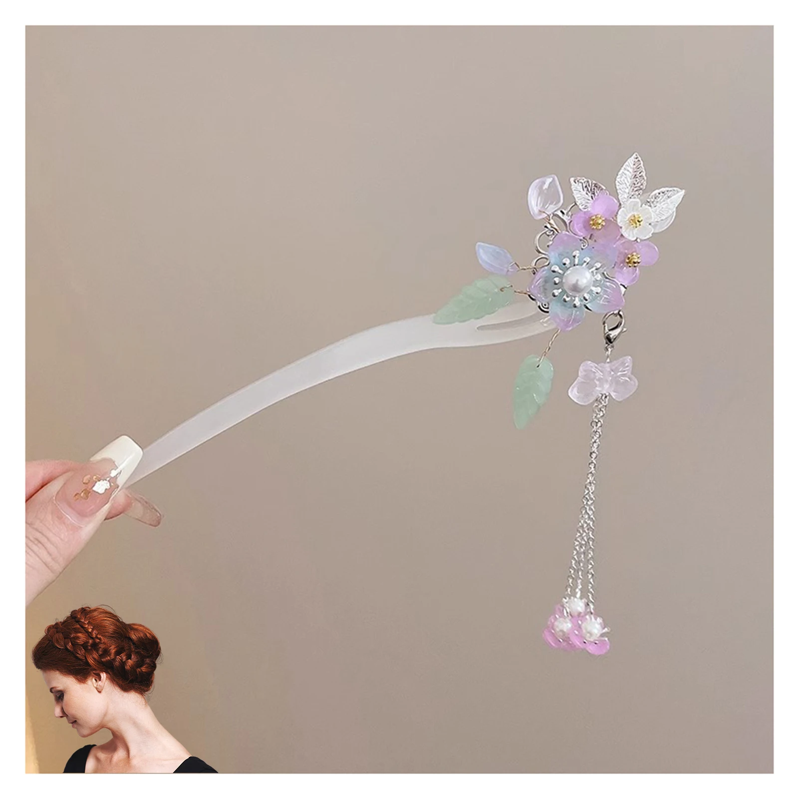 Light Luxury Flower Hairpin For Women Chinese Style Floral Butterfly Tassel Hair Stick Elegant Metal Jewelry Hairpin Hair Clips - Image 48