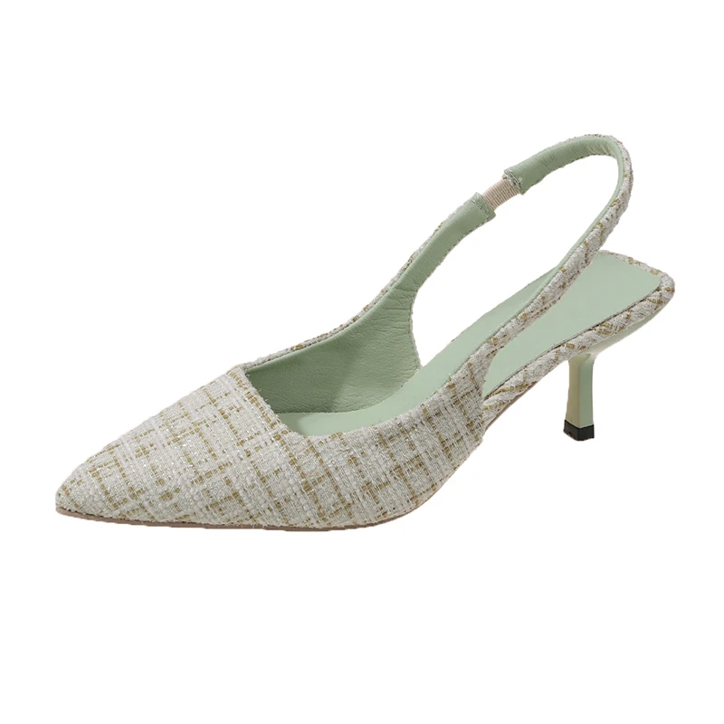 Brand Designer Slingbacks High Heels Pumps Women Pointed Blue Pointed Toe Party Shoes Summer Thin Heeled Sandals High Heel Shoes - Image 9