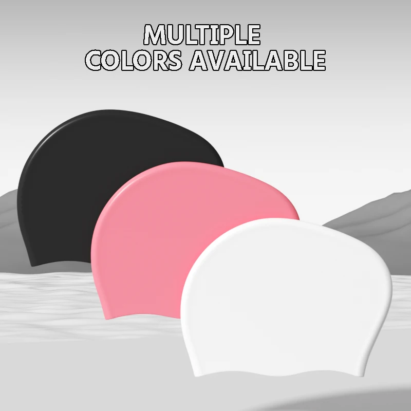 Silicone Swimming Cap Long Hair High Elastic Durable Swim Cap Adults for Women and Men - Image 2