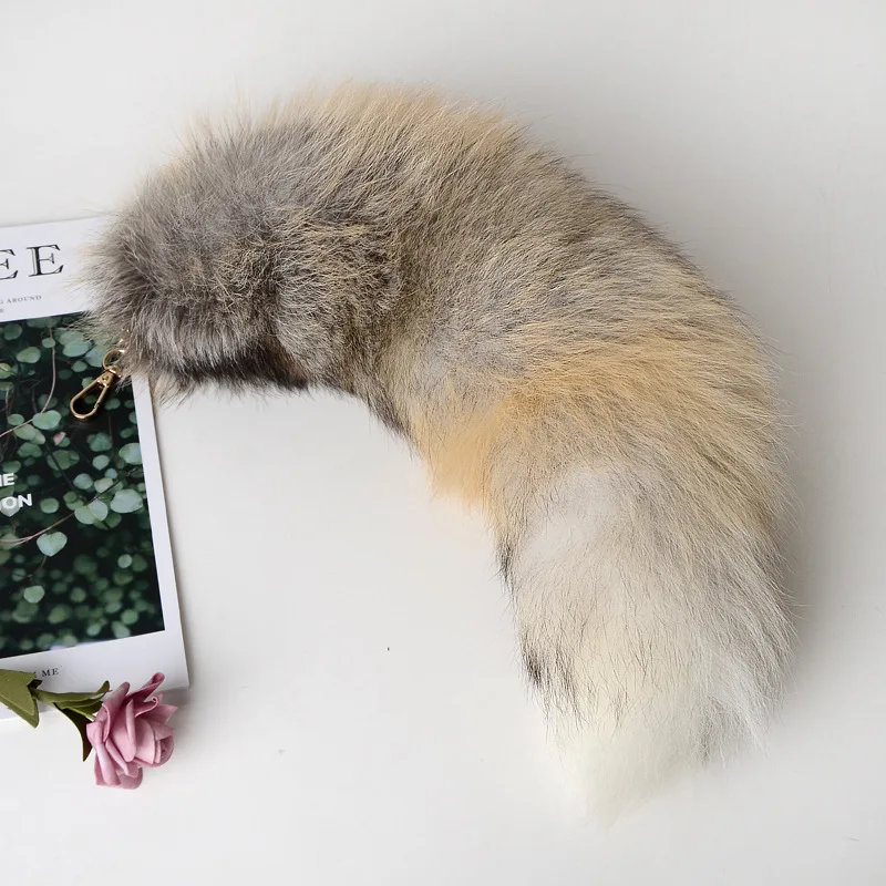 2024 New Fashion Fox Tail Keychain Wolf Tail Fur Tassel Bag Tag Black And Brown Pom Pom Charm Keyring Holder Strap Chain Gifts - Image 6