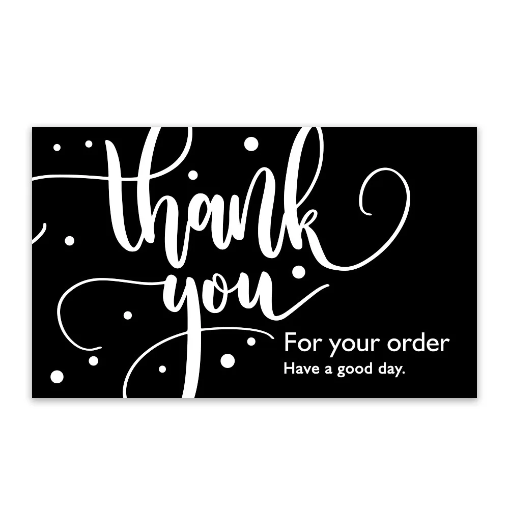 9.0x5.4cm Pink Black Foil Stamp Greeting Label Custom Thank You Cards For Small Bussiness Gift Box Decoration Packaging Supplies - Image 21