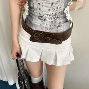 Heavy Industrial Punk Style Rivet Wide Belt For Women 2025 New Model Suitable For Skirts And Jeans Waist Cincher Niche Belt