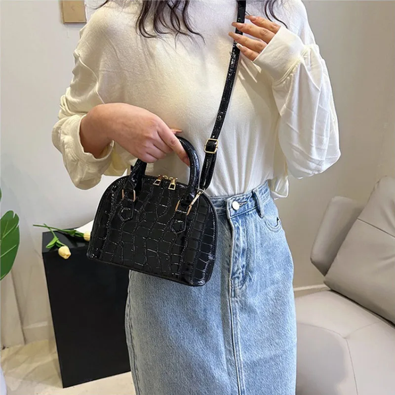 Retro Shoulder Bag Fashion Pu Leather New Women's Bag Waterproof Crocodile Pattern Versatile Crossbody Bag Hand Bags for Women - Image 5