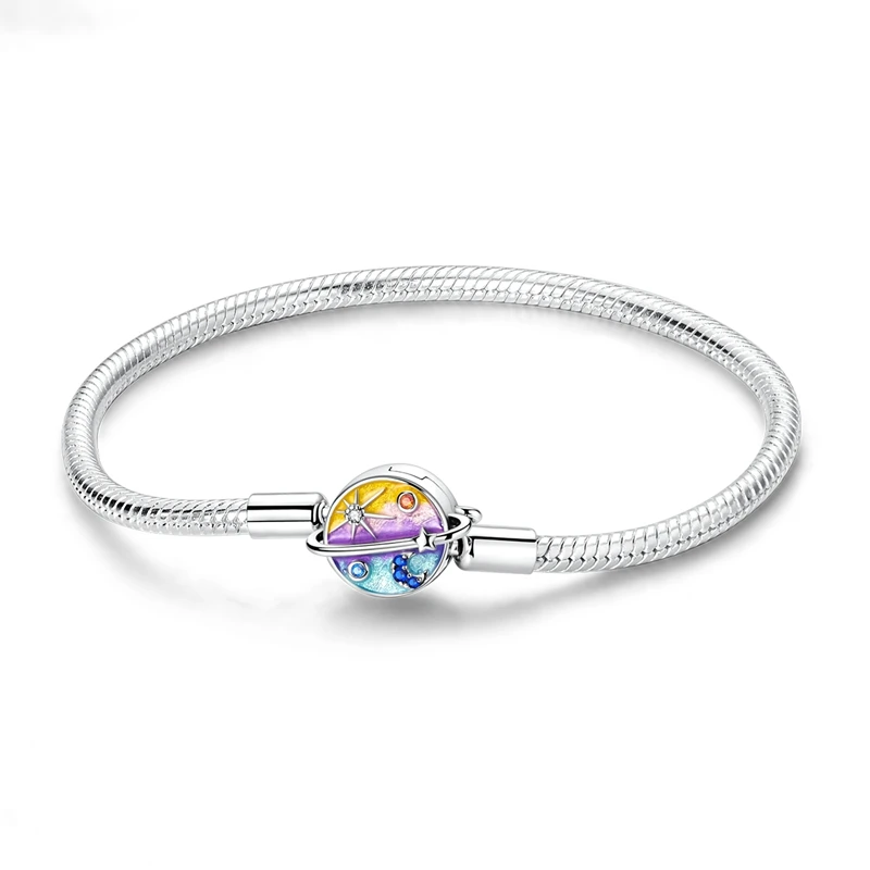 17-20CM Original 925 Sterling Silver Bracelets Clover Butterfly Cross Heart Bracelet Fit DIY Charms Beads Fashion Women Jewelry - Image 15