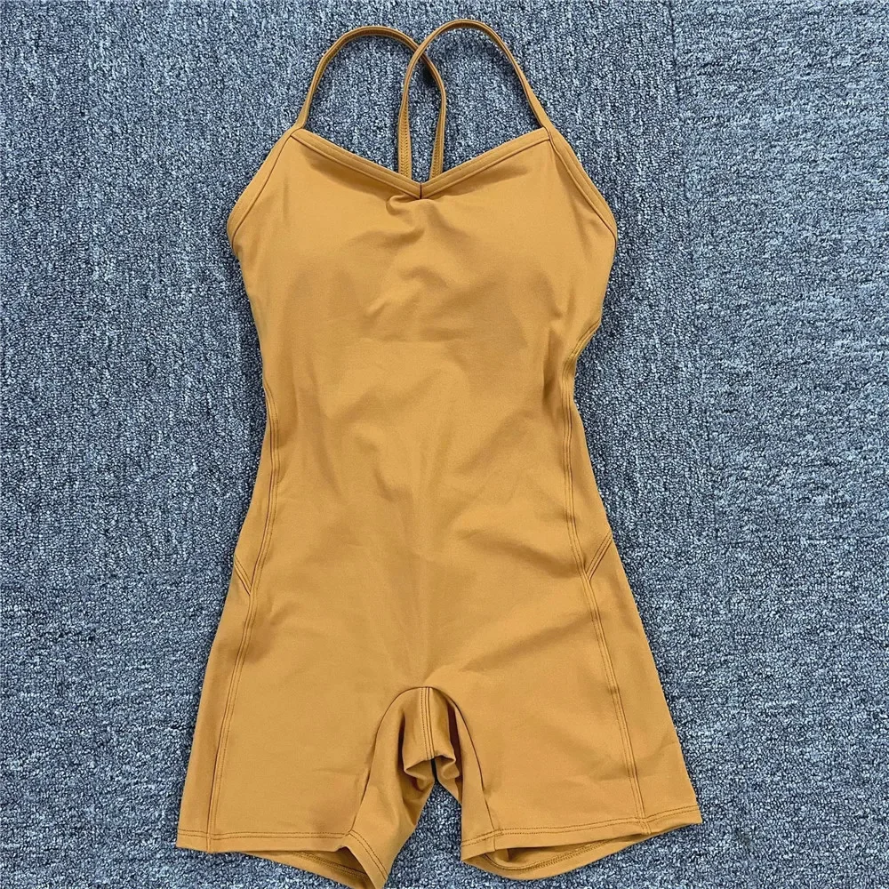 Women Athleisure Fitness Bodysuit 2025 Backless One Piece Yoga Jumpsuit Sports Gym Workout Clothes for Women Tights Active Wear - Image 30