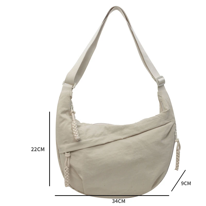 Leisure Crossbody Hobo Bag with Large Capacity Versatile and Niche Design Nylon Shoulder Bag Student Class Mailman Bag - Image 6