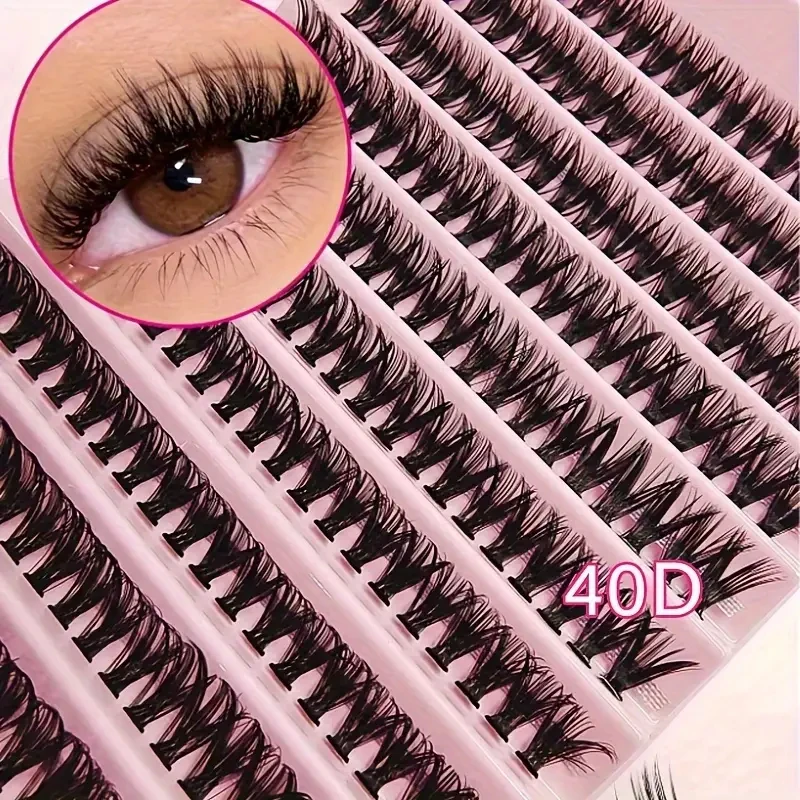 40D False Eyelashes, 200pcs 10mm/12mm/14mm Mix D Curling Cluster Lashes Individual Lash Extensions Soft And Natural False Eyelas - Image 5