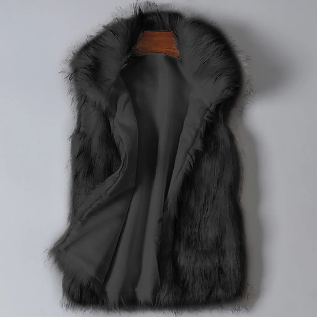 Ladies Vest Women Vest Faux Leather Fur Vest for Women Open Stitch Waistcoat Outerwear Fall Winter Fashion Outerwear for Cold - Image 3