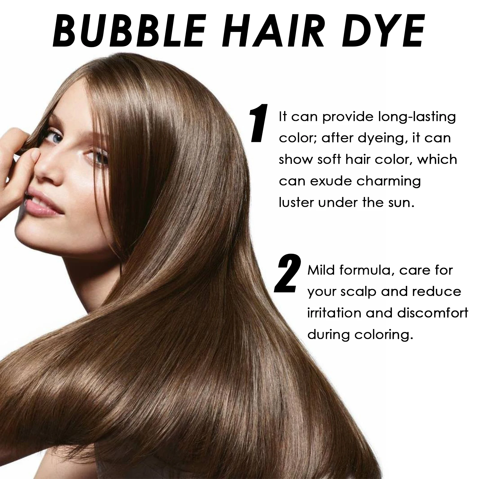 Long Lasting Bubble Hair Dye Shampoo Natural Ginger Color Hair Dye Moisturize Dry Hair Strengthening Back To Black Hair Colored - Image 3