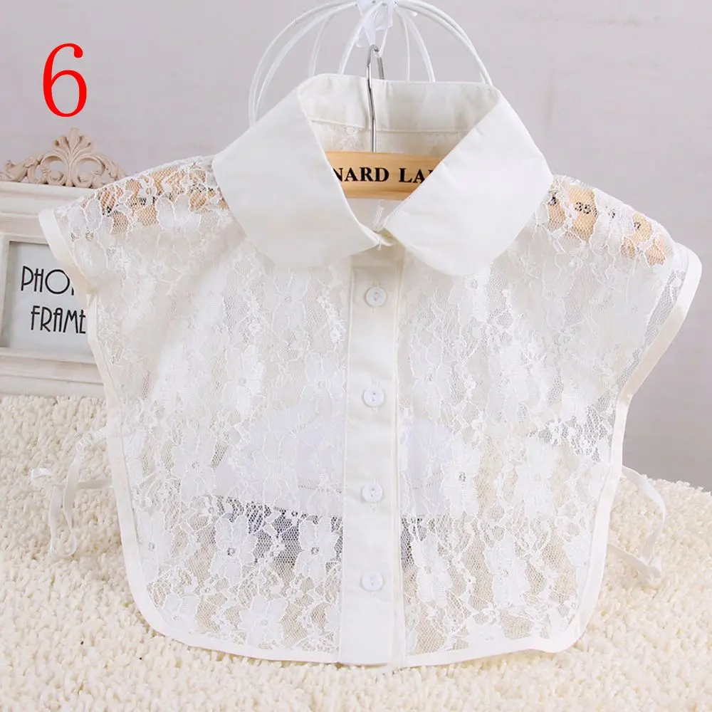 White & Black Blouse Detachable Collars False Collar Solid Shirt Lace False Collar Women Clothes Accessories - Image 10