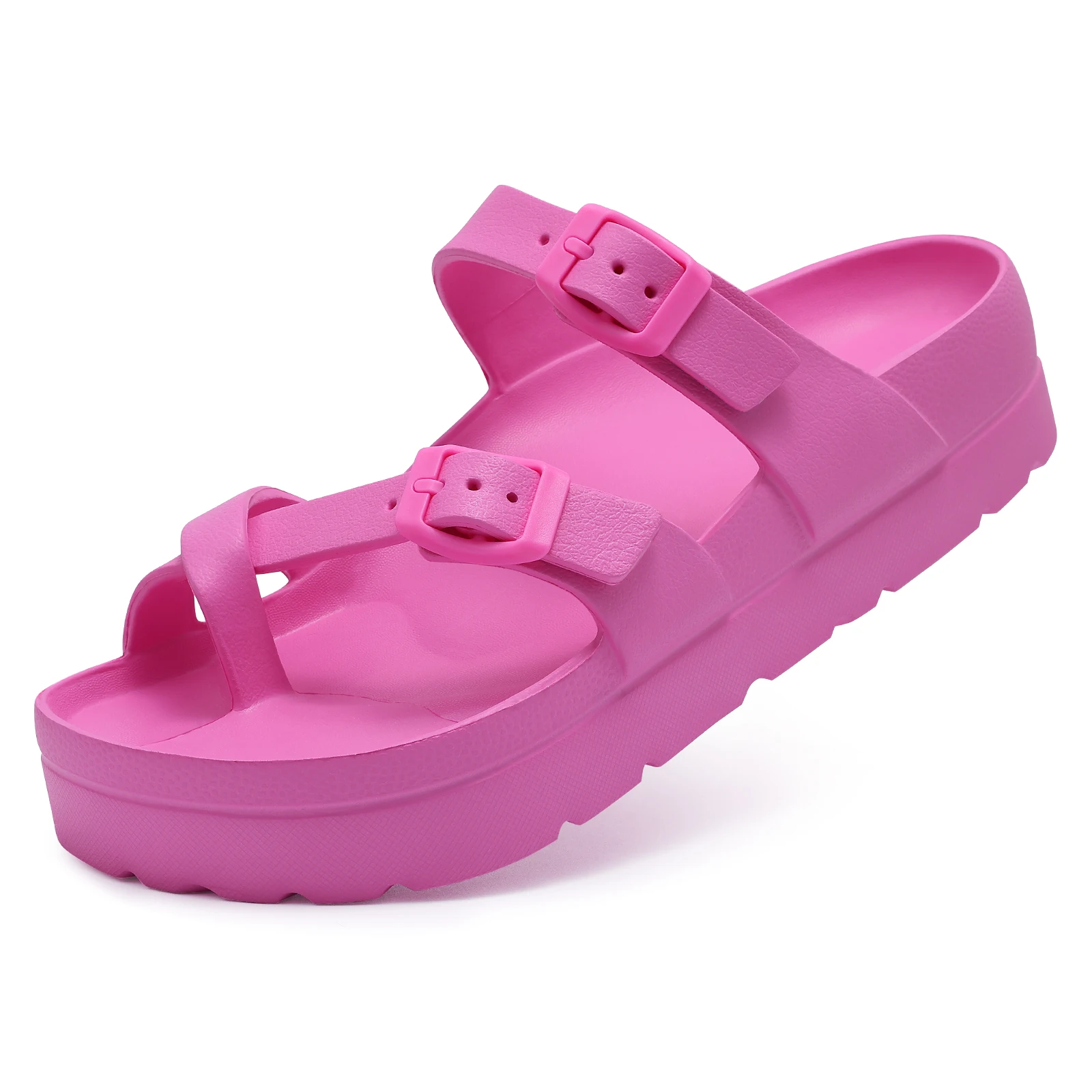 Bebealy Womens Platform Sandals with Arch Support Adjustable Buckle Beach Sandal Woman Comfort Lightweight Ultra Cushion Slides - Image 10
