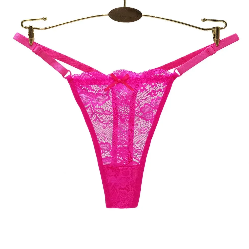 3PCS Adjustable Sexy Transparent Thong Panties Women Lace Underwear Low Waist Female T-back String Underpants - Image 4