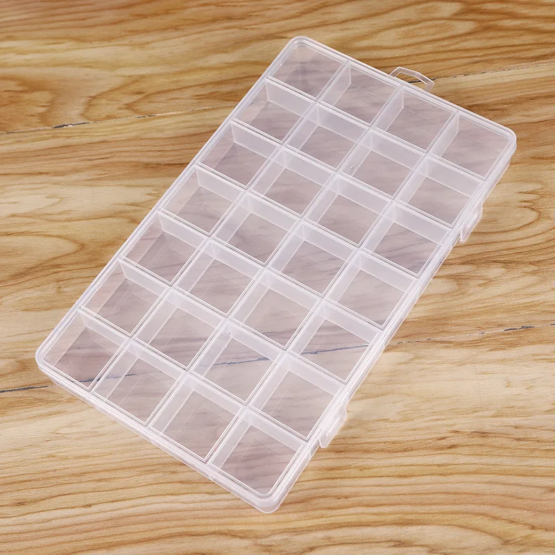 28 Grid Rectangle Plastic Jewelry Box Compartment Storage Box Case Jewelry Earring Bead Craft Display Container Organizer - Image 3