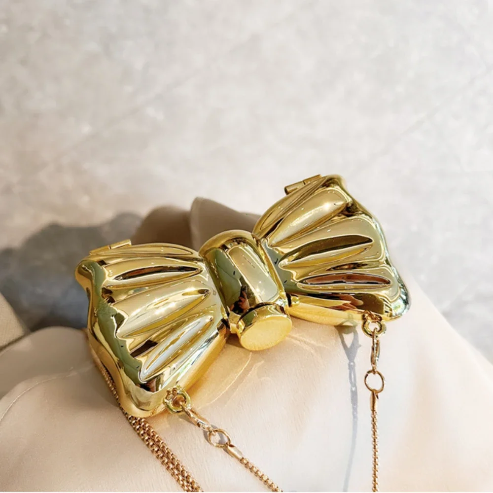 Golden Evening bag Purses and handbag luxury Designer shoulder bags funny shape Party Wedding Round Acrylic Shiny Clutch purse - Image 4