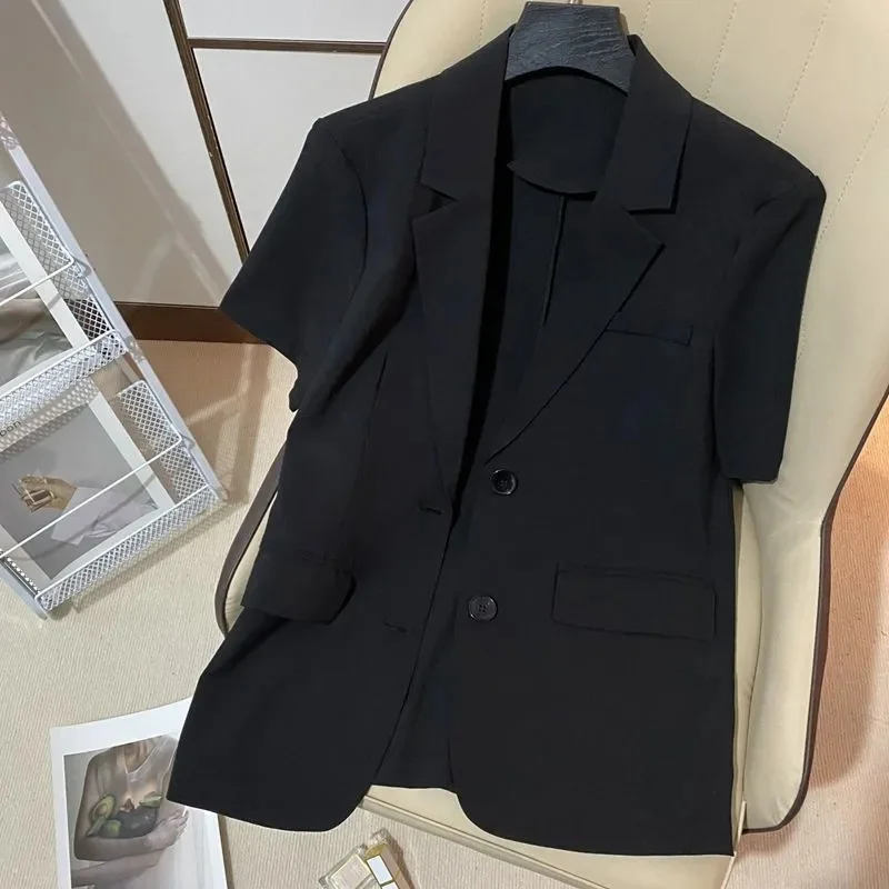2025 New Women's Suit Jacket Summer Slim Fit Single Breasted Women's Jacket Thin Casual Suit Top - Image 3