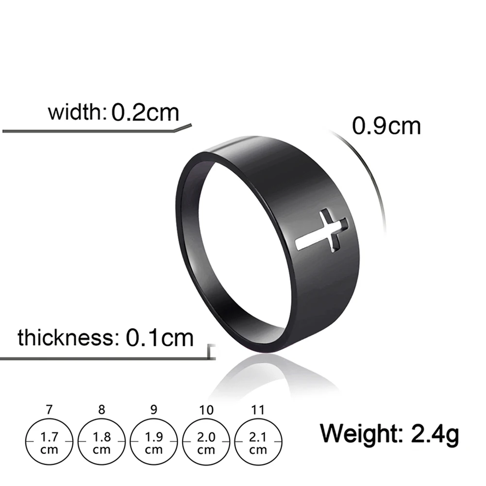 COOLTIME Gothic Cross Couple Rings Stainless Steel Silver Color Jesus Cross Finger Ring for Men Women Punk Jewelry Wedding Gift - Image 18