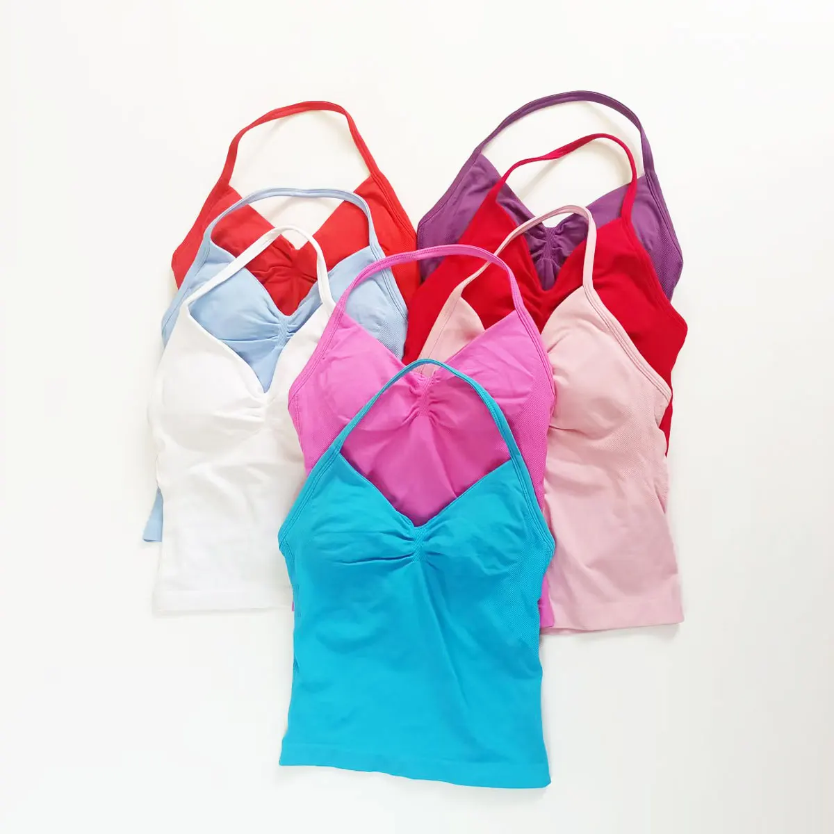 NCLAGEN Longline Strappy Top Sports Yoga Vest Women's Fitness Tank Top Gym Beautiful Open Back Bra Running Workout Halter - Image 3