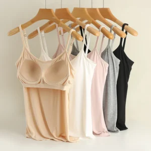 3XL For 45-85kg Modal Plus Size Camisole Tank Top With Fixed Cup Women's Chest Padded Outer Wear Bottoming Underwear Wear-Free