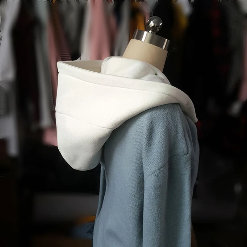 Diy Winter Detachable Button Cotton Coat Hat Down Hooded Sweater Sweatshirt Hat Collar Unisex Big Fake Collar - Image 5