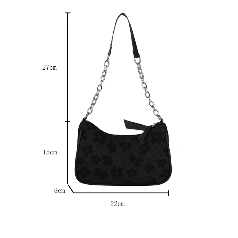 Fashion Felt Shoulder Bags for Women Small Casual Underarm Bag Female Hand Crossbody Bags for Women - Image 6