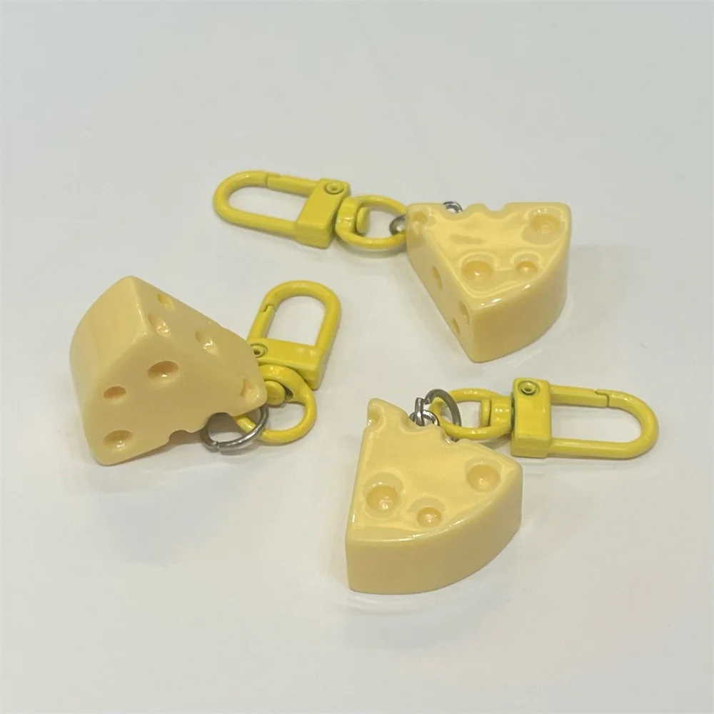 Milk Yellow Cheese Block Keychain Imitation Food Game Resin Keyring Student Girl Jewelry Pendant Gift New - Image 3