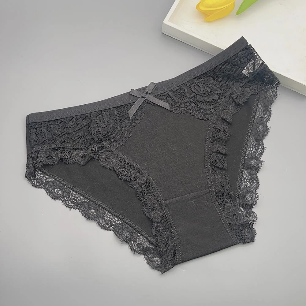 Moonflame 5 Pcs Underwear Girls Low Rise Cotton Briefs Sexy Lace Women's Panties - Image 4