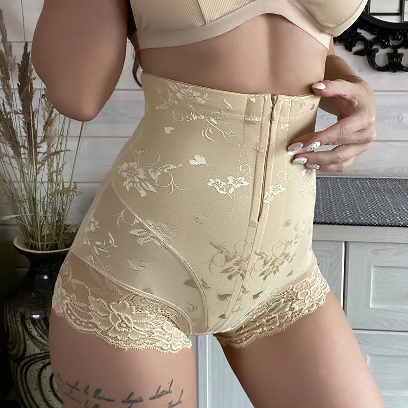 High Waist Shaper Panties Sexy Lace Body Shaper With Zipper Control Panties Postpartum Women Shapewear Butt Lifter Waist Trainer - Image 2