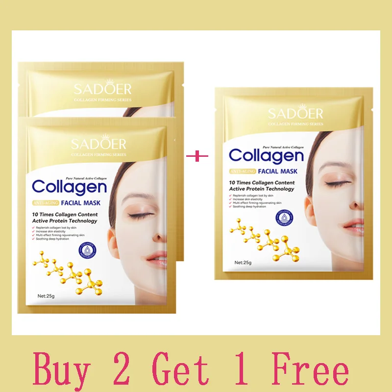 10PCS Collagen Anti Wrinkle Facial Mask Anti Aging Fade Fine Lines Firm Skin Moisturizing Brightening SkinCare Korean Cosmetics - Image 8
