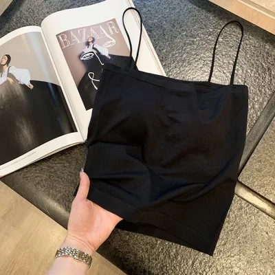 Top Female Sexy Bras Spaghetti Strap Crop Tops Fashion Camisole Wirefree Brassiere Seamless Underwear Top Tank Top - Image 7