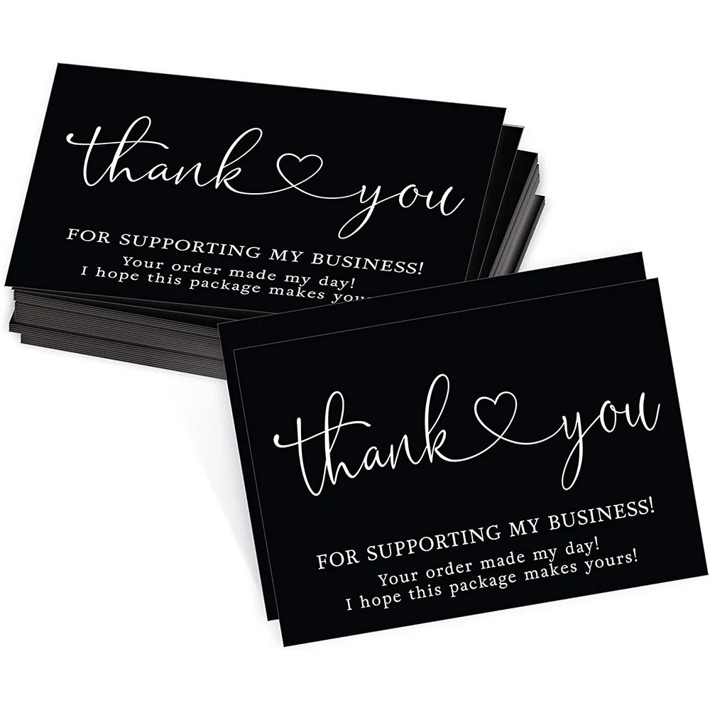 9.0x5.4cm Pink Black Foil Stamp Greeting Label Custom Thank You Cards For Small Bussiness Gift Box Decoration Packaging Supplies - Image 20