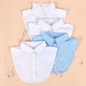 Detachable Cotton Lapel Shirt Fake Collar Solid Color False Blouse Neckwear Vintage Lace Lapel Blouse Top Clothing Accessories