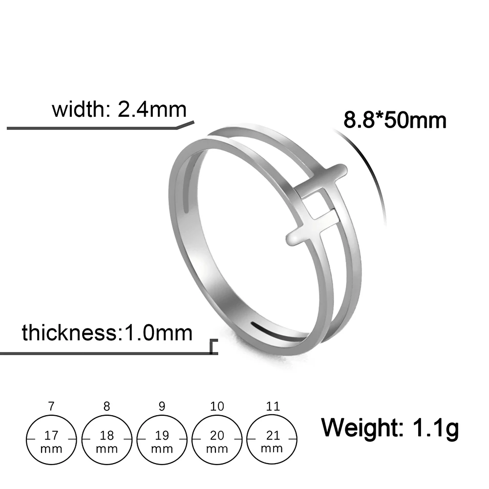 COOLTIME Gothic Cross Couple Rings Stainless Steel Silver Color Jesus Cross Finger Ring for Men Women Punk Jewelry Wedding Gift - Image 17